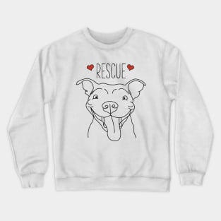 Cute Funny Pitbull Dog Rescue Gift Dog Lover Crewneck Sweatshirt